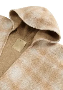 Hooded Plaid Cape