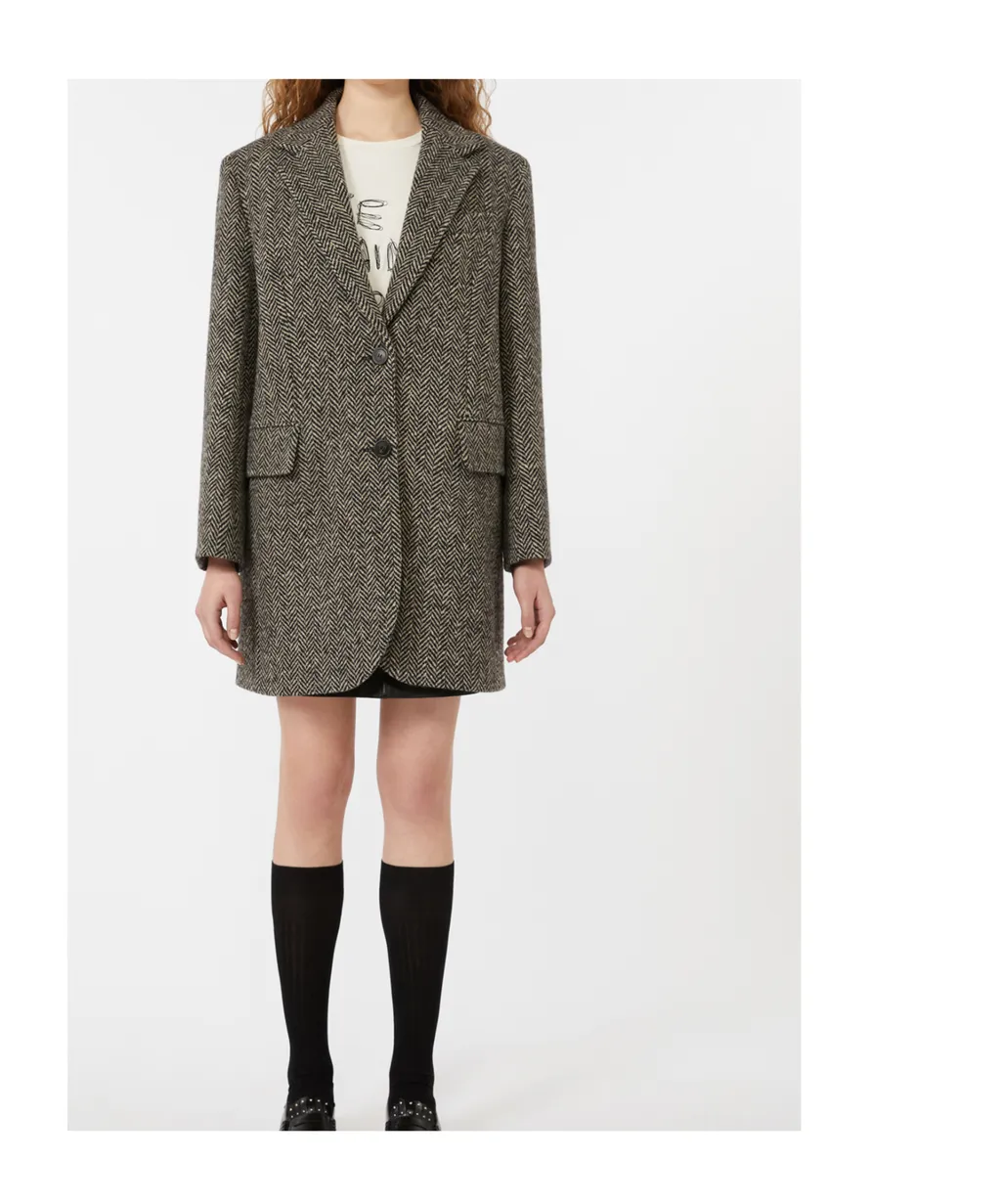 Single-Breasted Tweed Coat