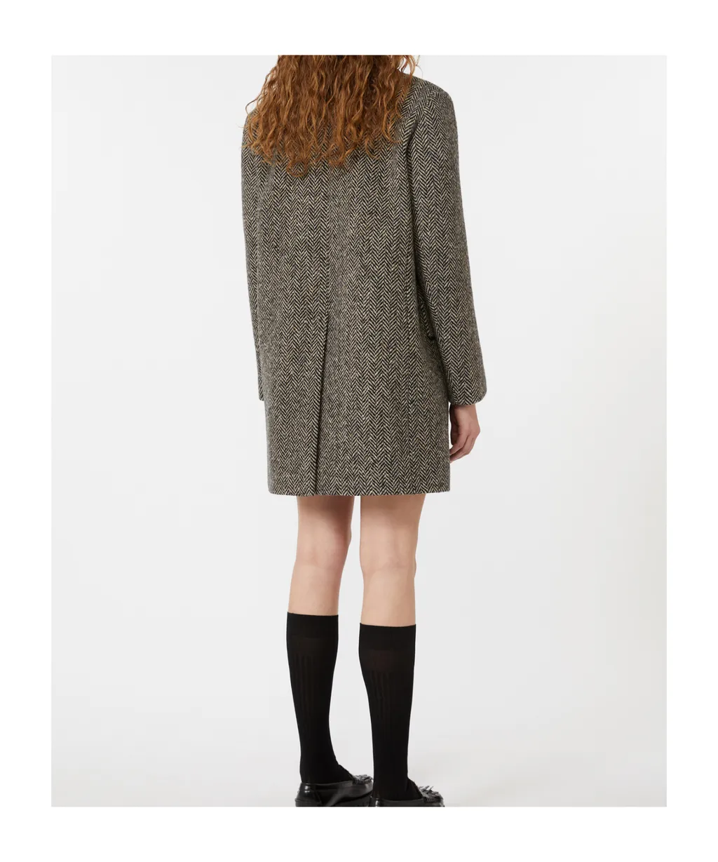 Single-Breasted Tweed Coat