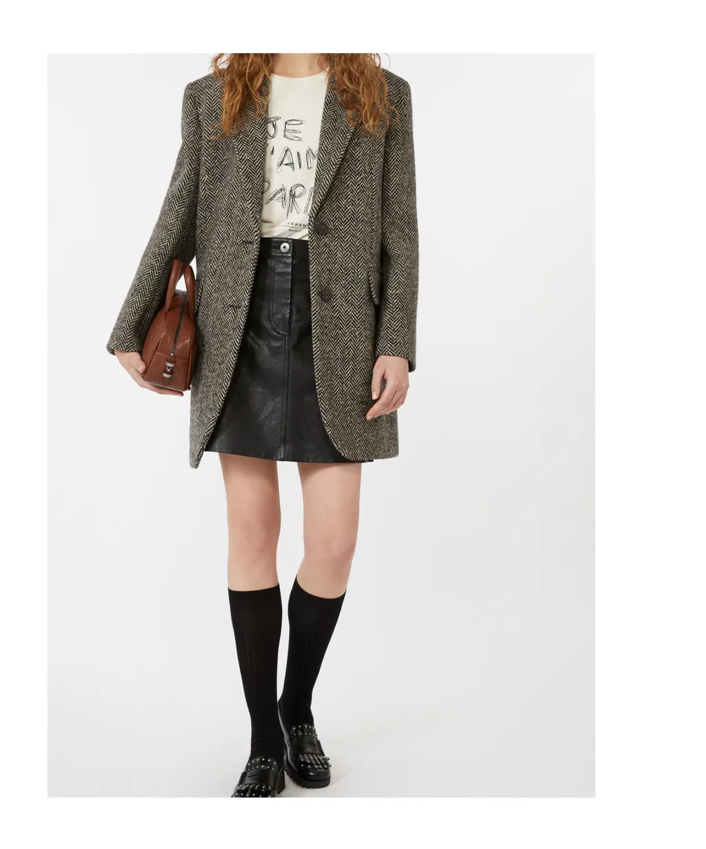 Single-Breasted Tweed Coat