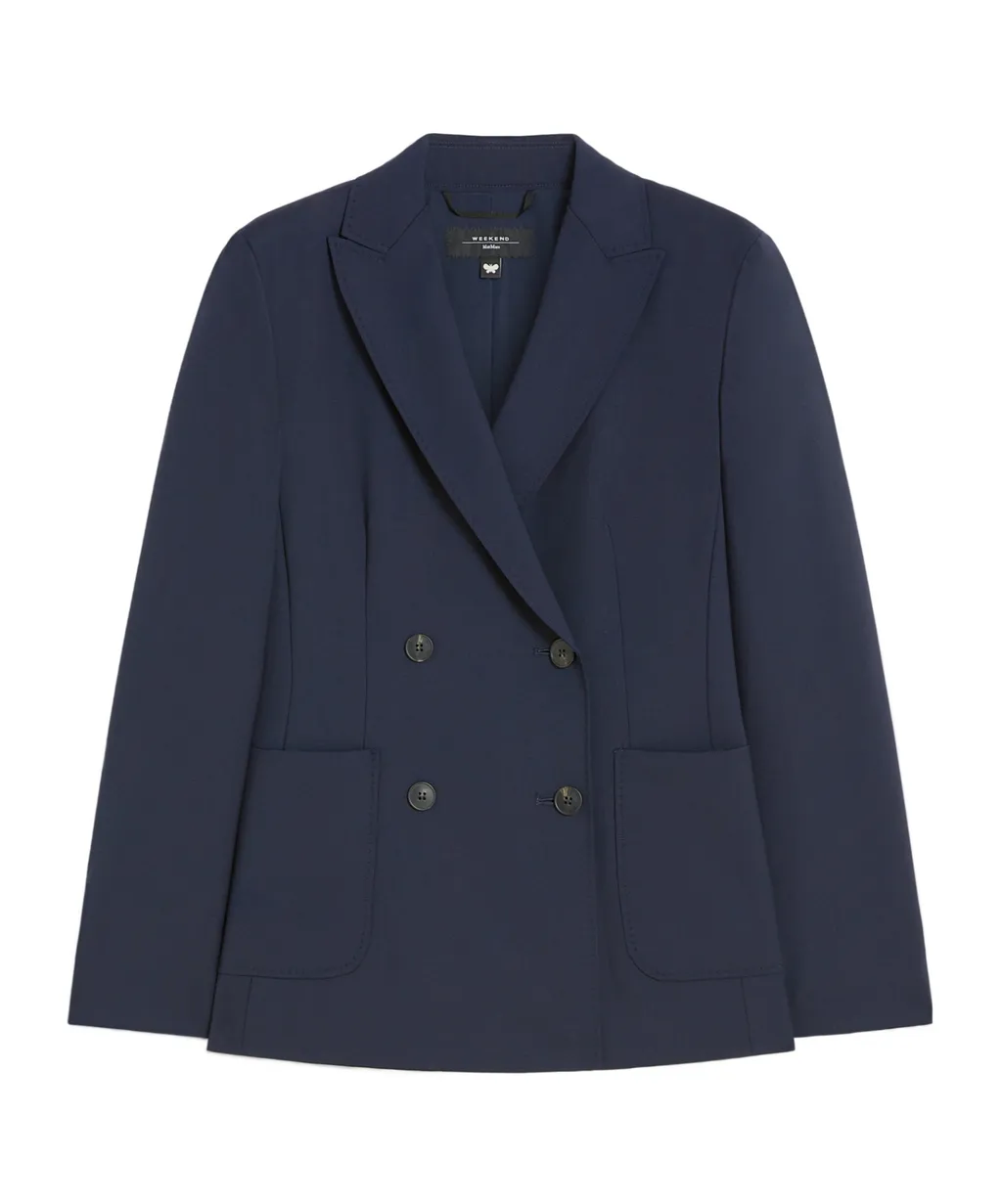 Wool Blend Double-Breasted Blazer