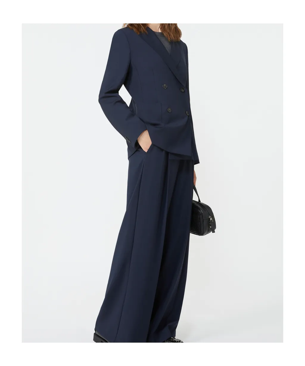 Wool Blend Double-Breasted Blazer