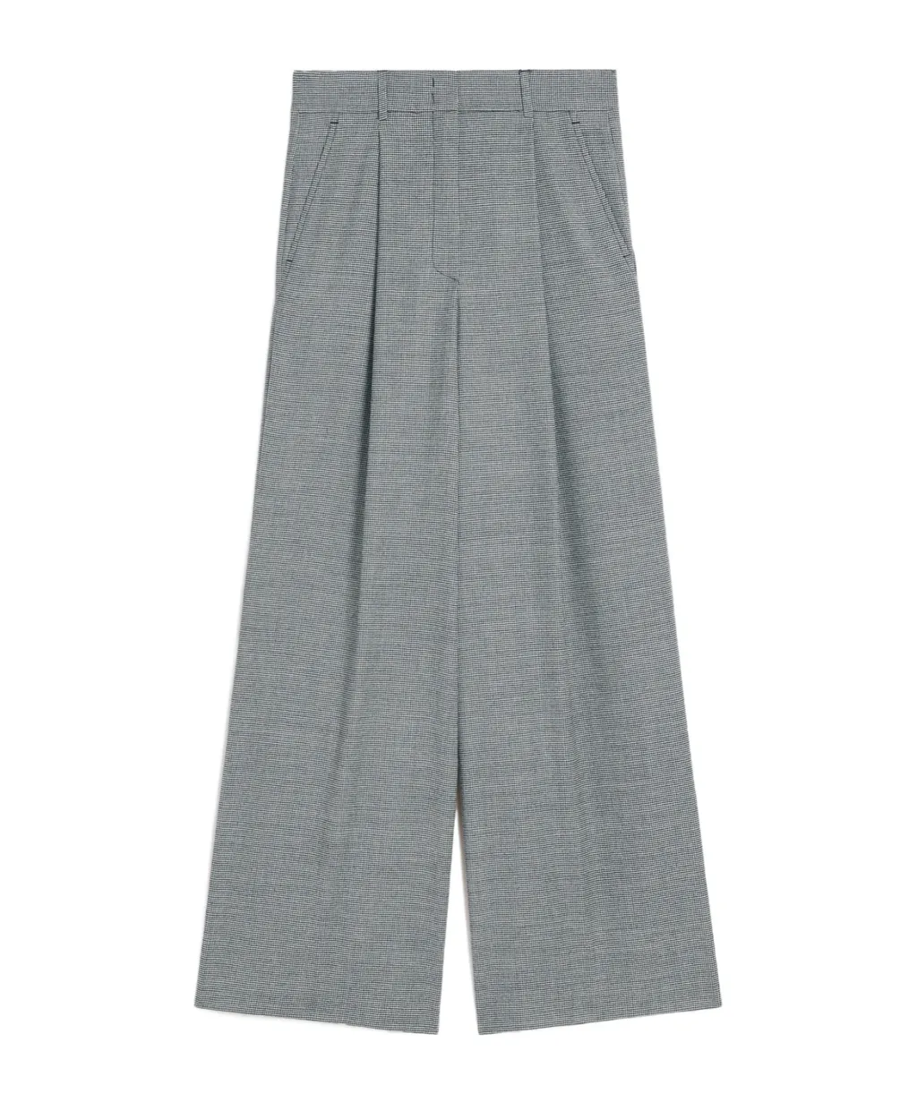 Wool Flannel Wide-Leg Pants