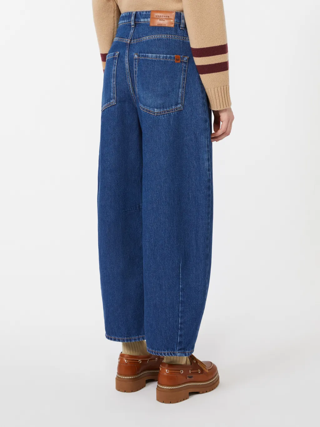 Cotton Denim Barrel Jeans