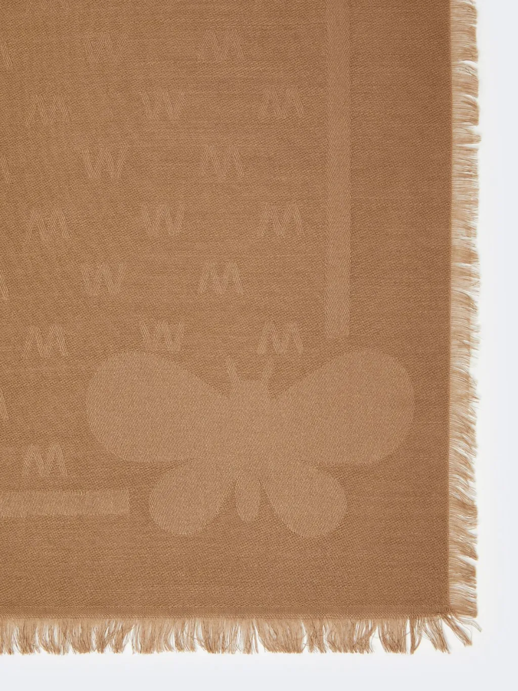 All-Over Patterned Frayed Edge Scarf