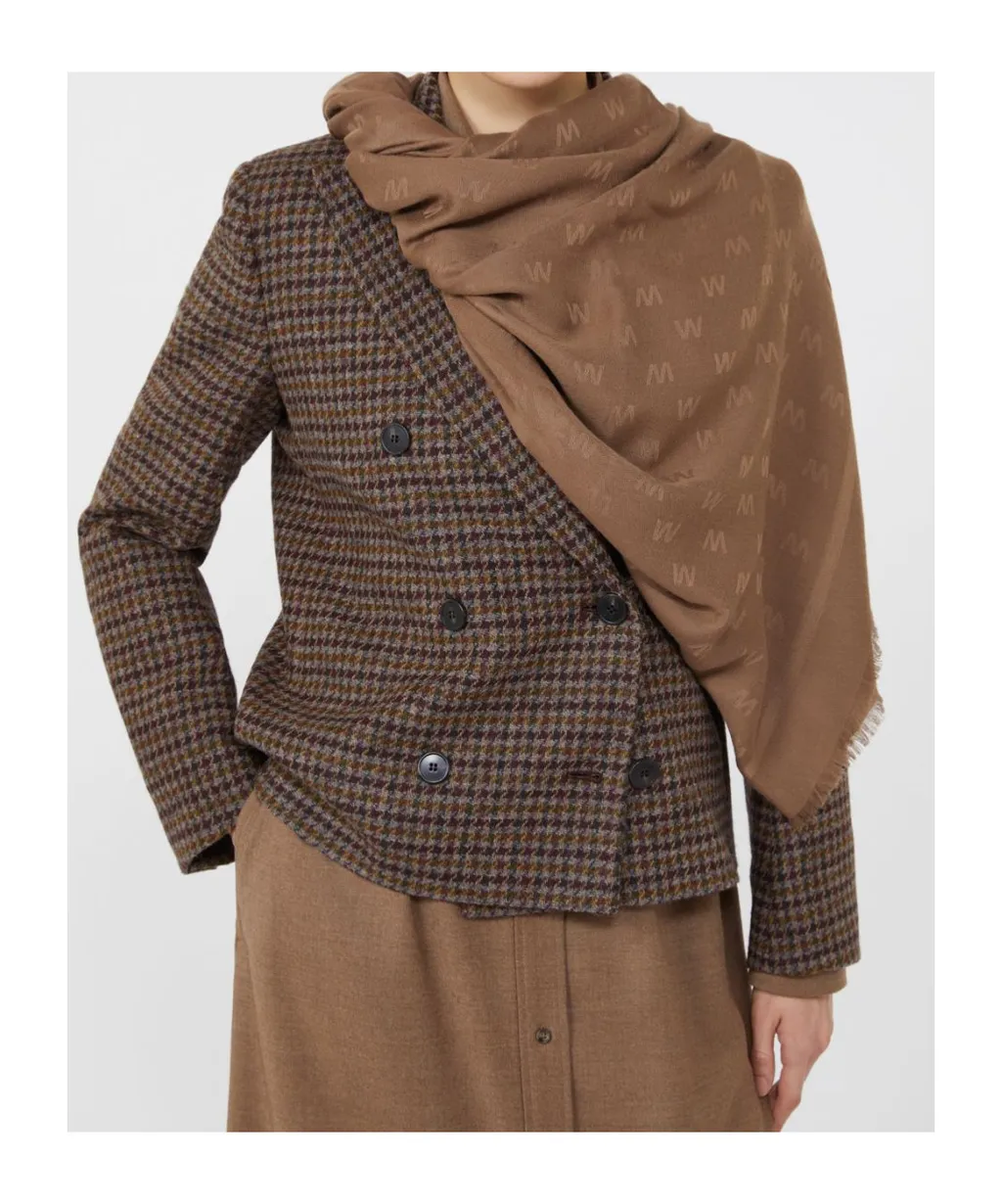All-Over Patterned Frayed Edge Scarf