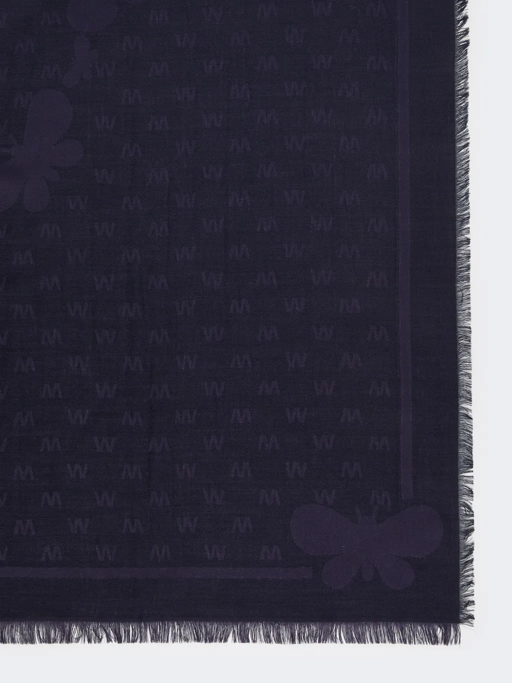 All-Over Patterned Frayed Edge Scarf