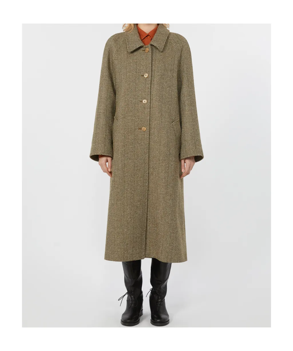 Single-Breasted Wool Coat
