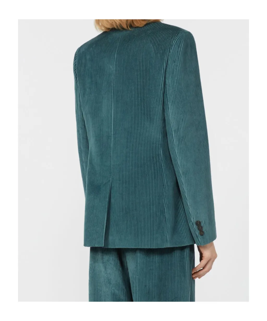 Double-Breasted Velvet Blazer