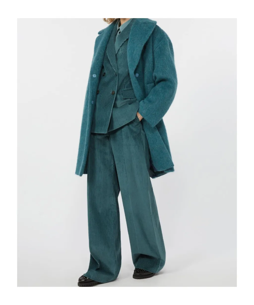 Double-Breasted Velvet Blazer