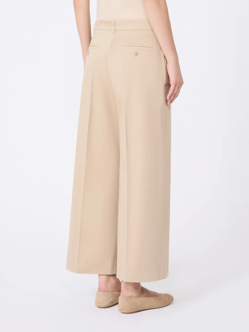 Cotton Satin Cropped Trousers