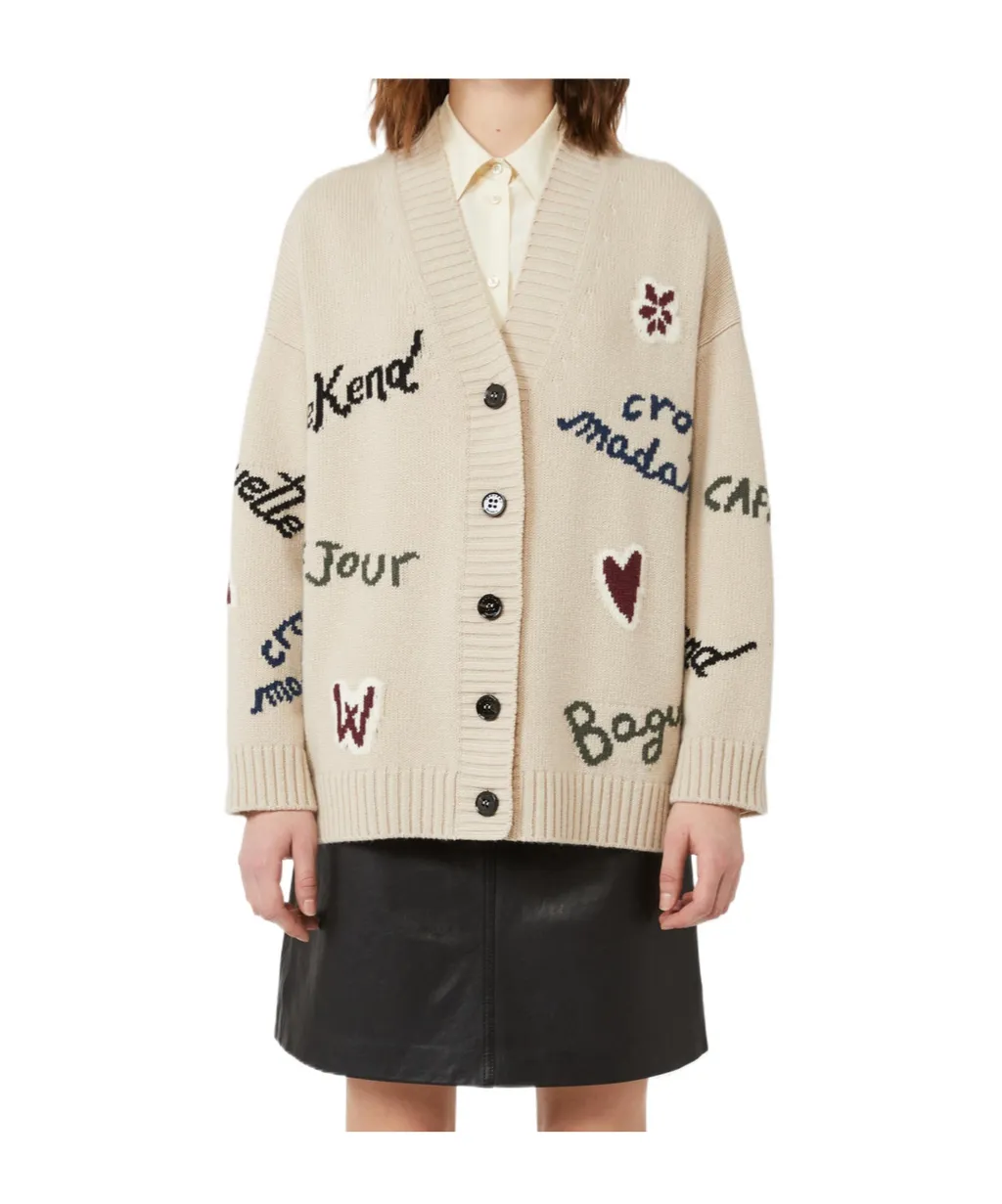 Wool Knit Oversized Cardigan