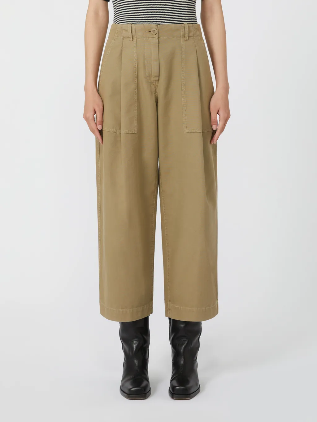 Canvas Barrel-Leg Jeans