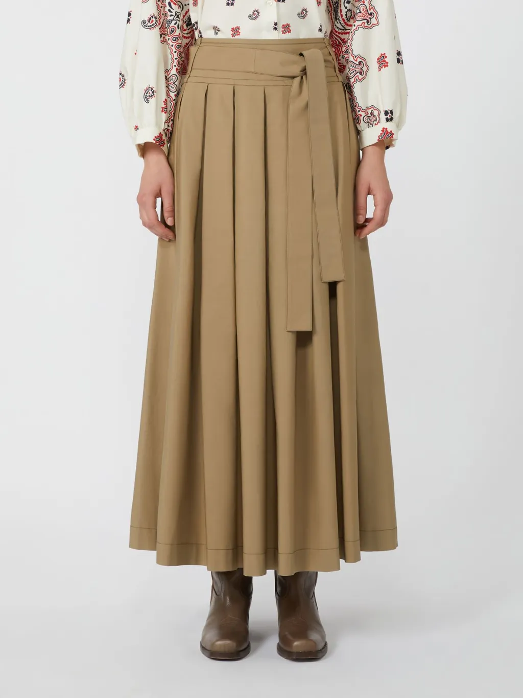Pleated Cotton Skirt