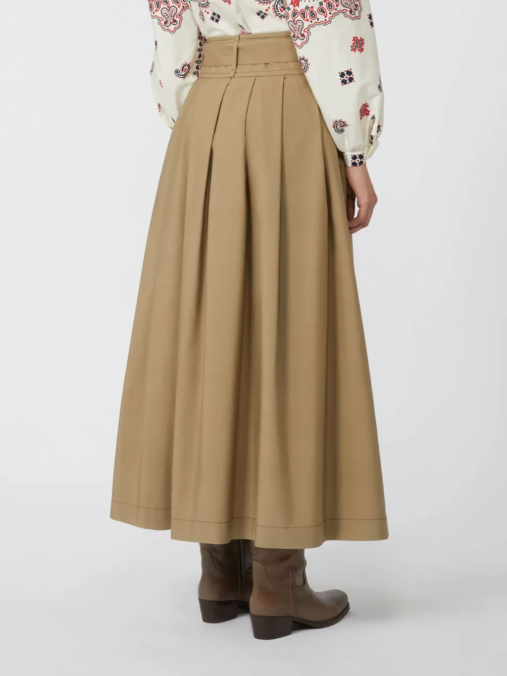 Pleated Cotton Skirt