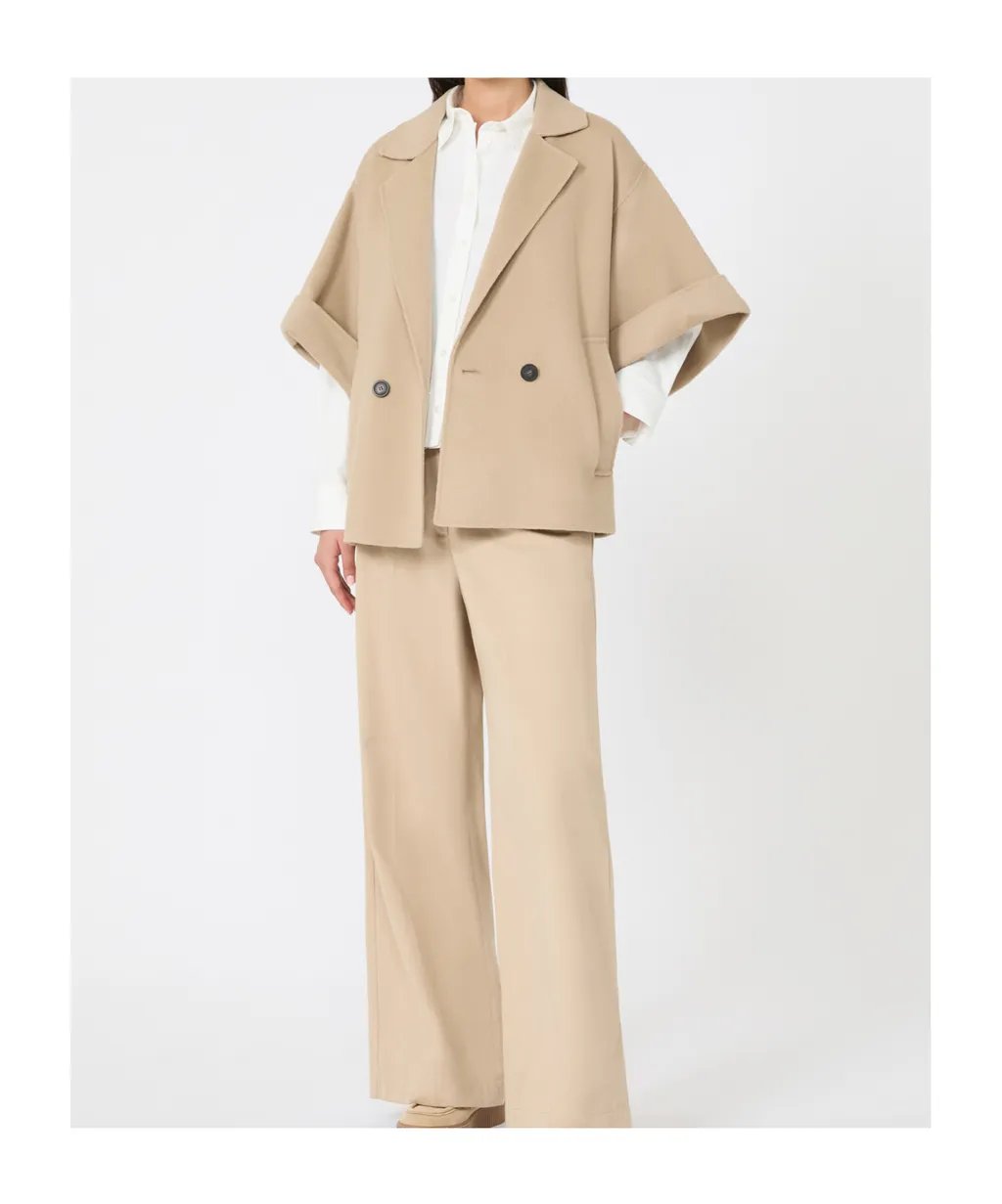 Short Wool Broadcloth Coat