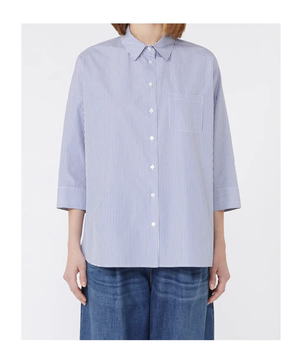 Flared Poplin Shirt