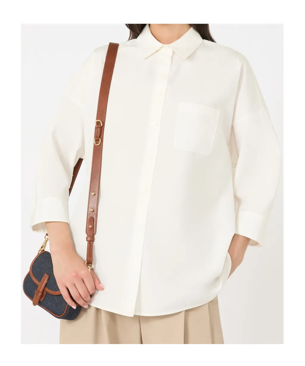 Flared Poplin Shirt