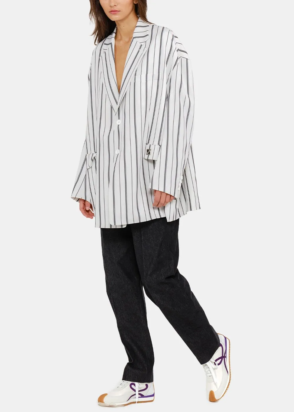 Striped Detail Casual Jacket