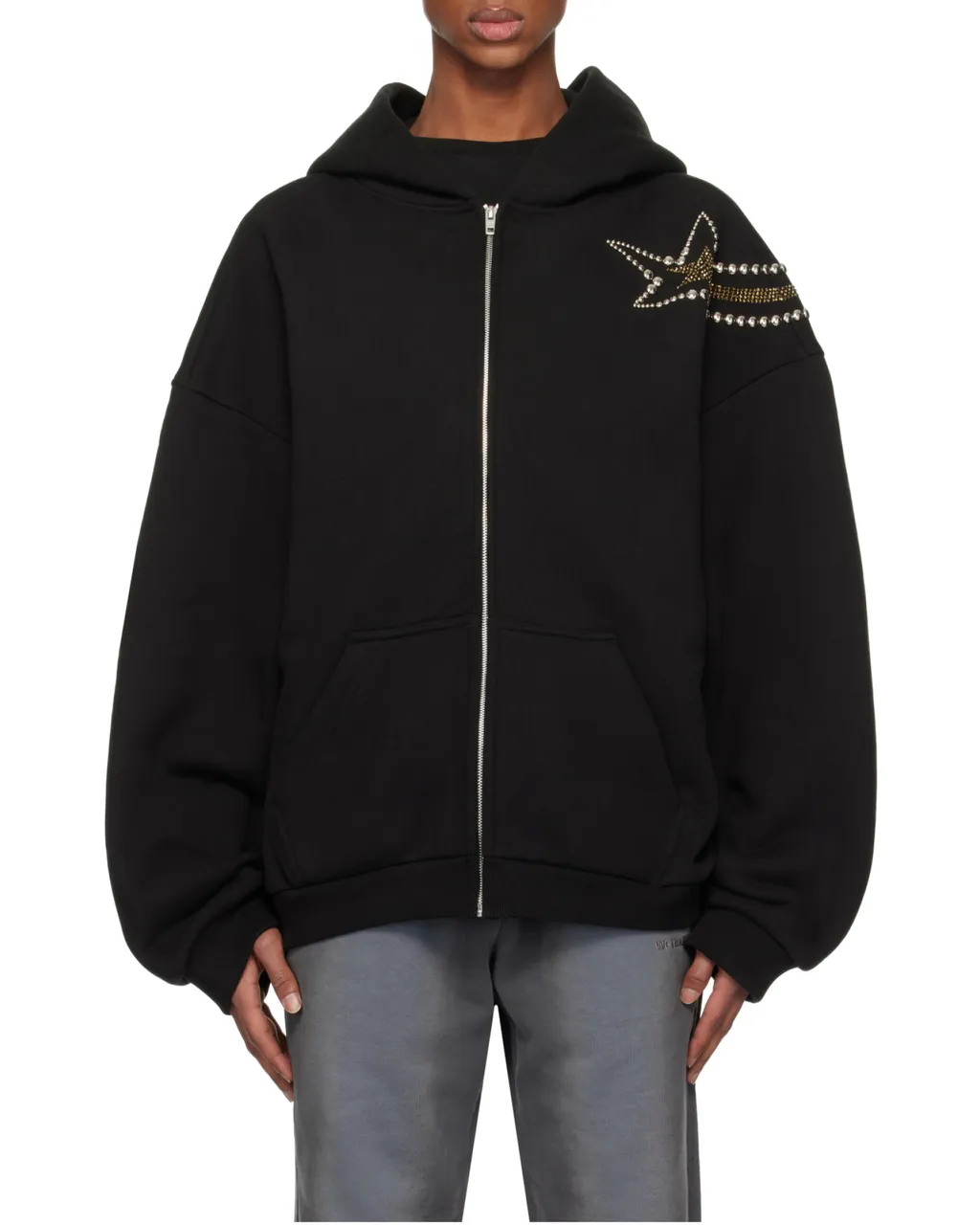 Embellished Zipped Hoodie