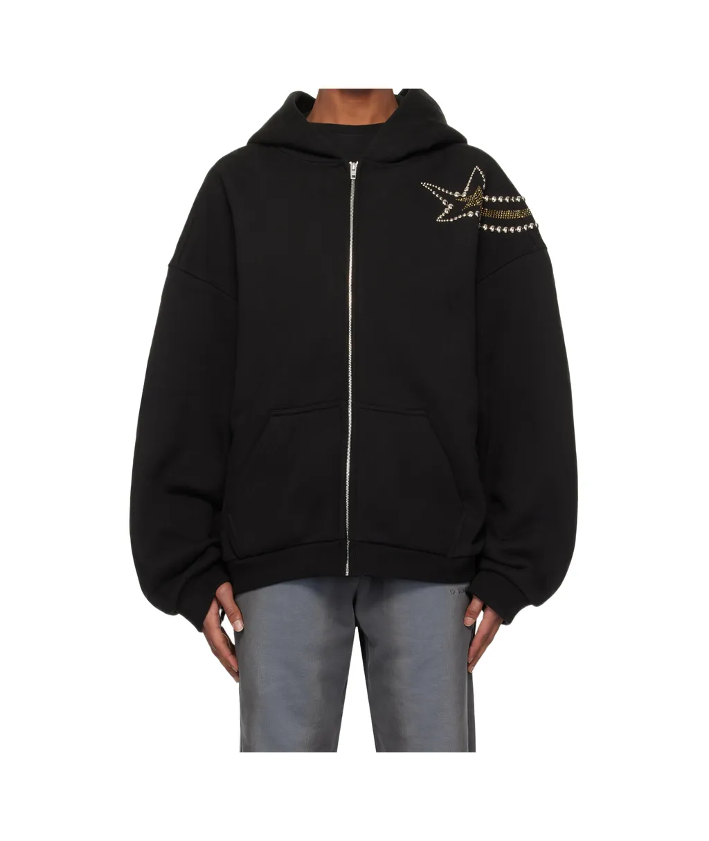 Embellished Zipped Hoodie