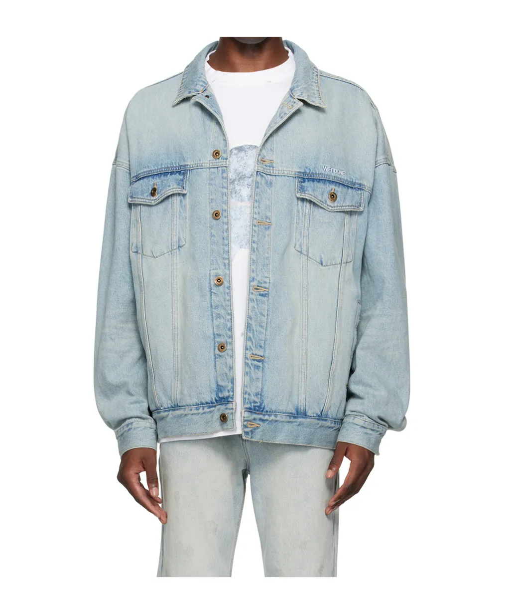 Logo Embroidered Denim Coat
