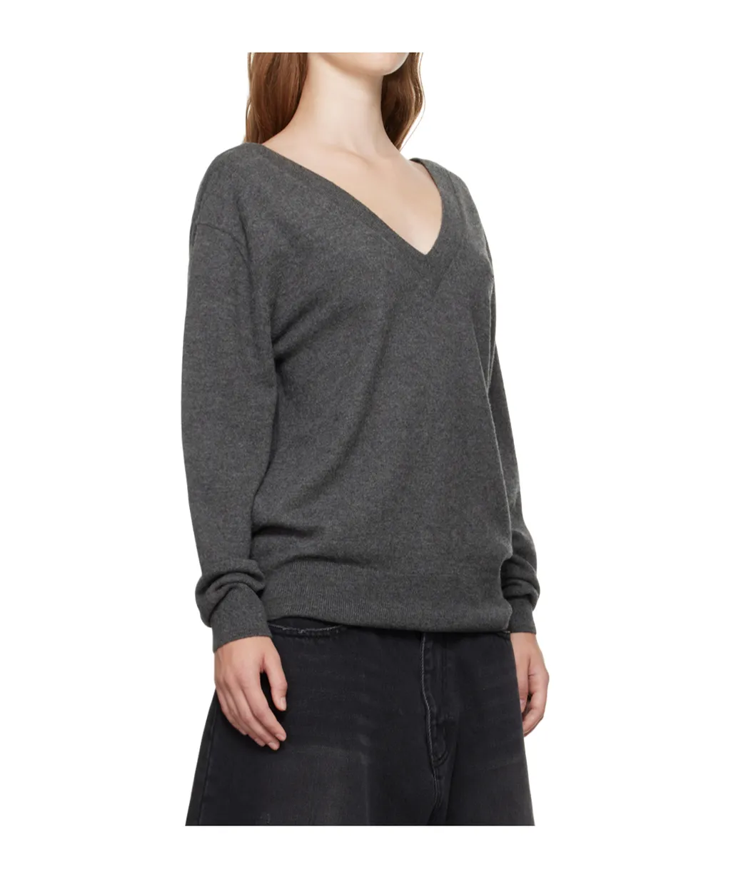Long-Sleeved V-Neck Sweater
