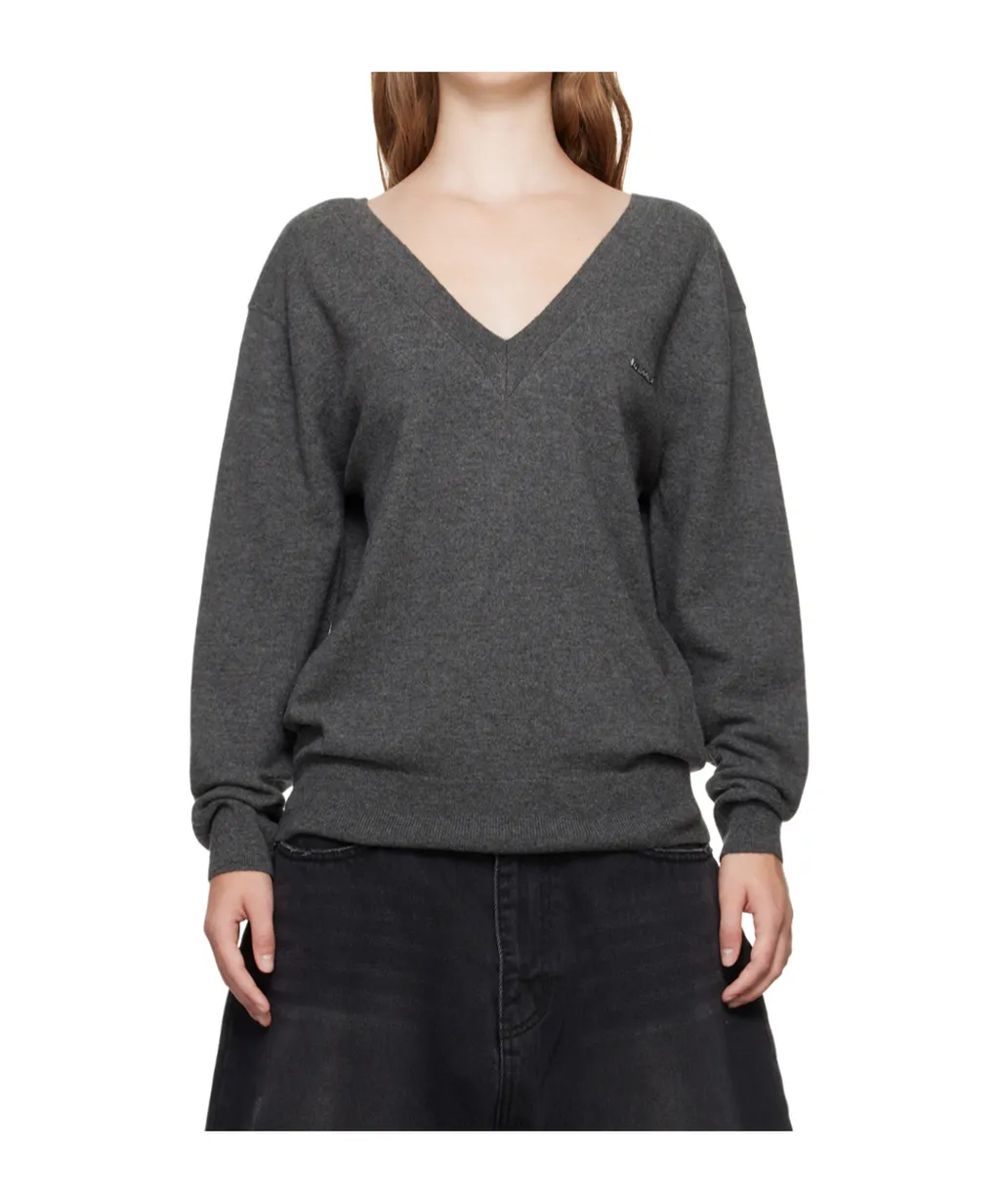 Long-Sleeved V-Neck Sweater