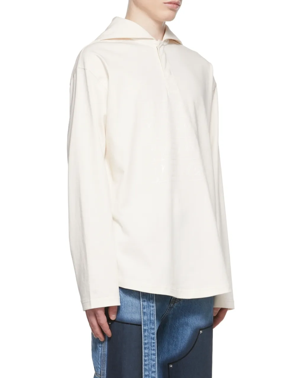 Cotton Long-Sleeved Polo Shirt