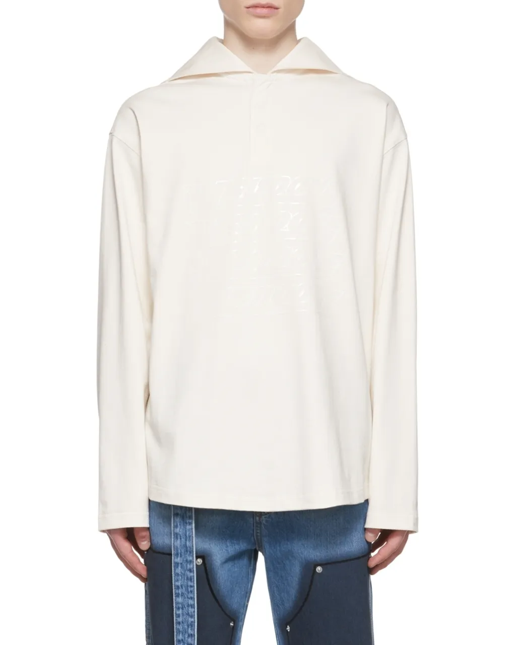 Cotton Long-Sleeved Polo Shirt