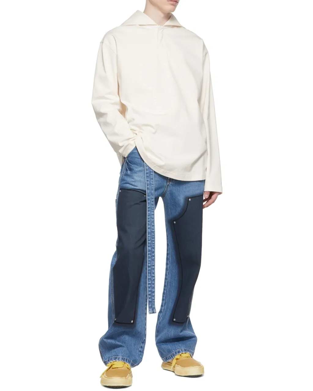 Cotton Long-Sleeved Polo Shirt