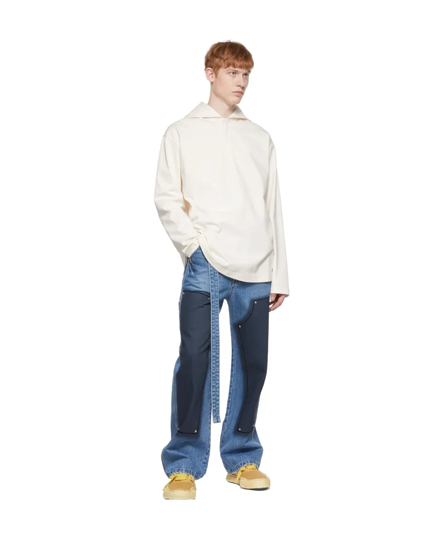 Cotton Long-Sleeved Polo Shirt