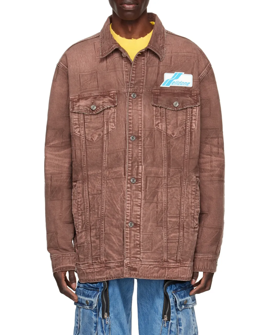 Logo Lapel Denim Coat