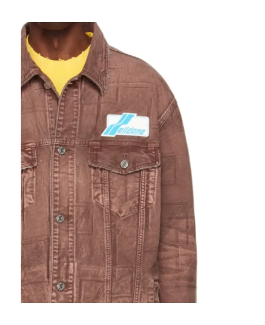 Logo Lapel Denim Coat