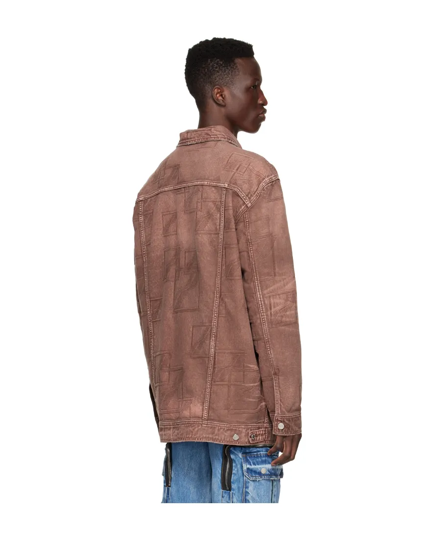 Logo Lapel Denim Coat