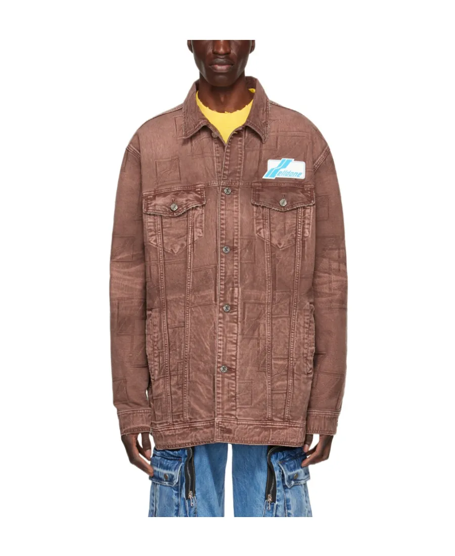 Logo Lapel Denim Coat