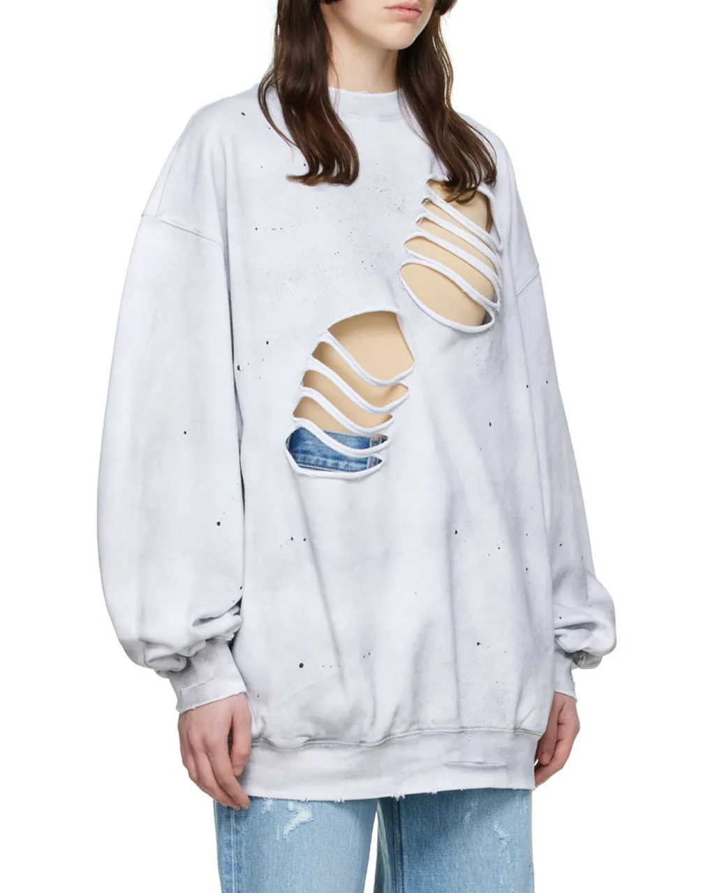 Distressed Cotton Hoodie