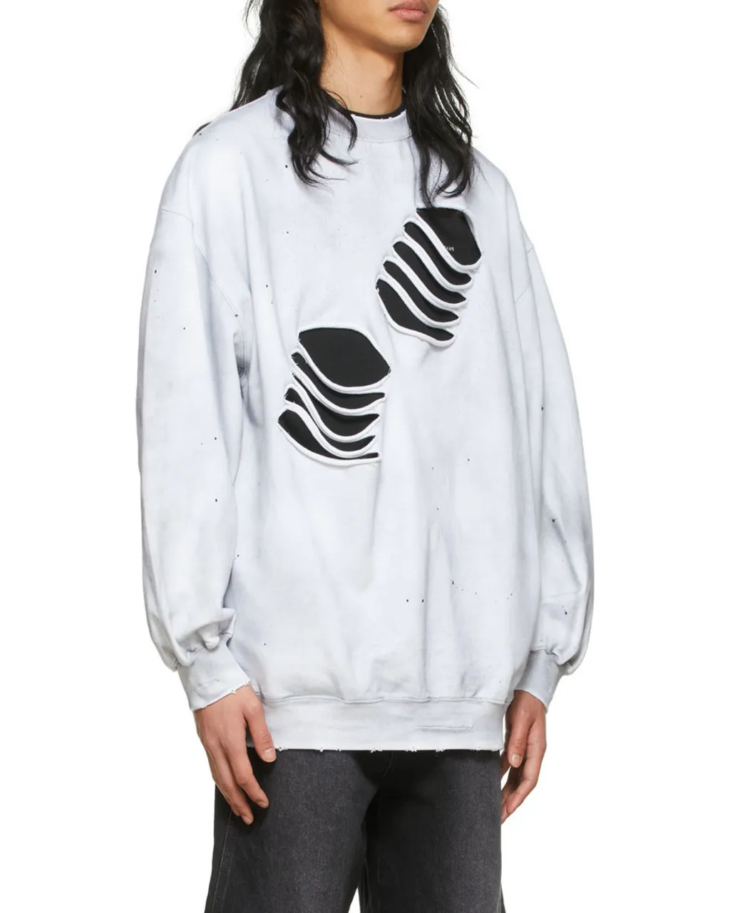 Distressed Cotton Hoodie