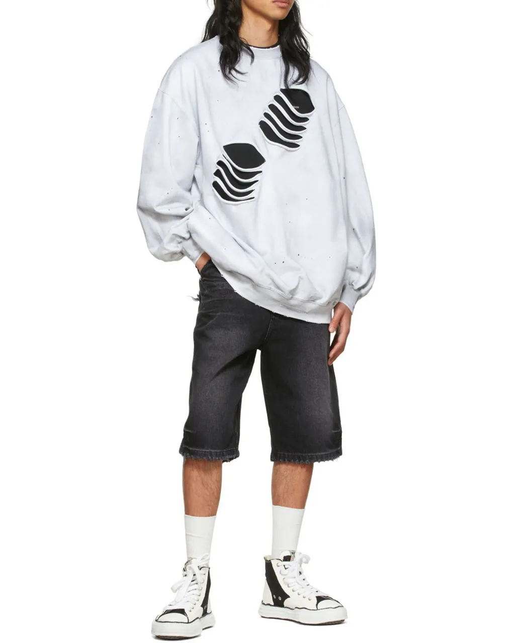 Distressed Cotton Hoodie