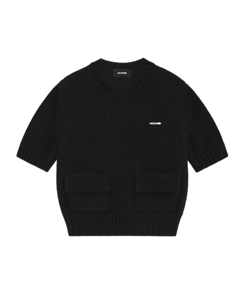 Round-Collar Short-Sleeve Sweater