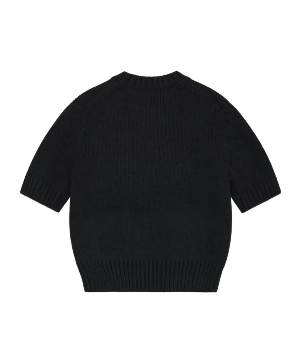 Round-Collar Short-Sleeve Sweater