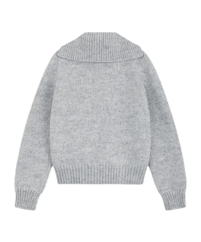 Single-Breasted Long-Sleeved Sweater