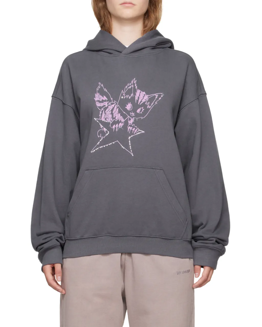 Monster Print Cotton Hoodie