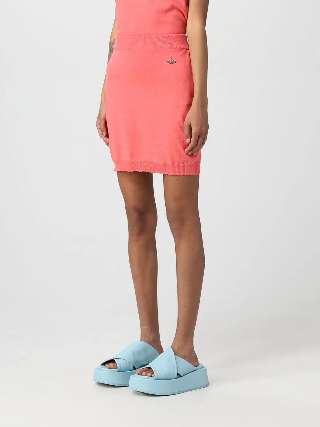 Orb Embroidered Knit Skirt