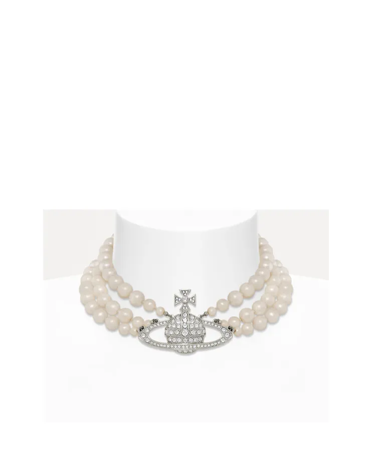 Three Rows Of Pearl Necklaces