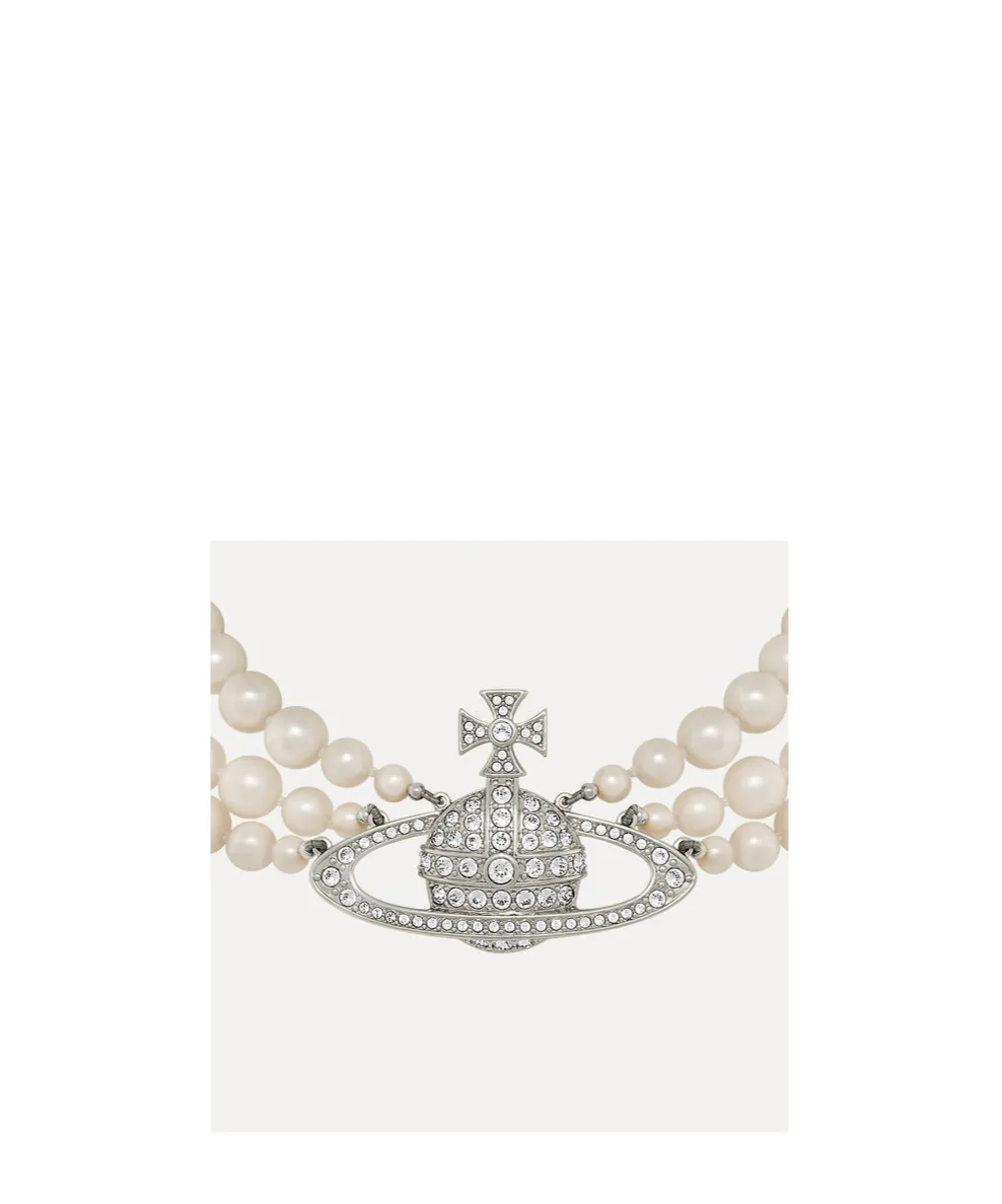 Three Rows Of Pearl Necklaces