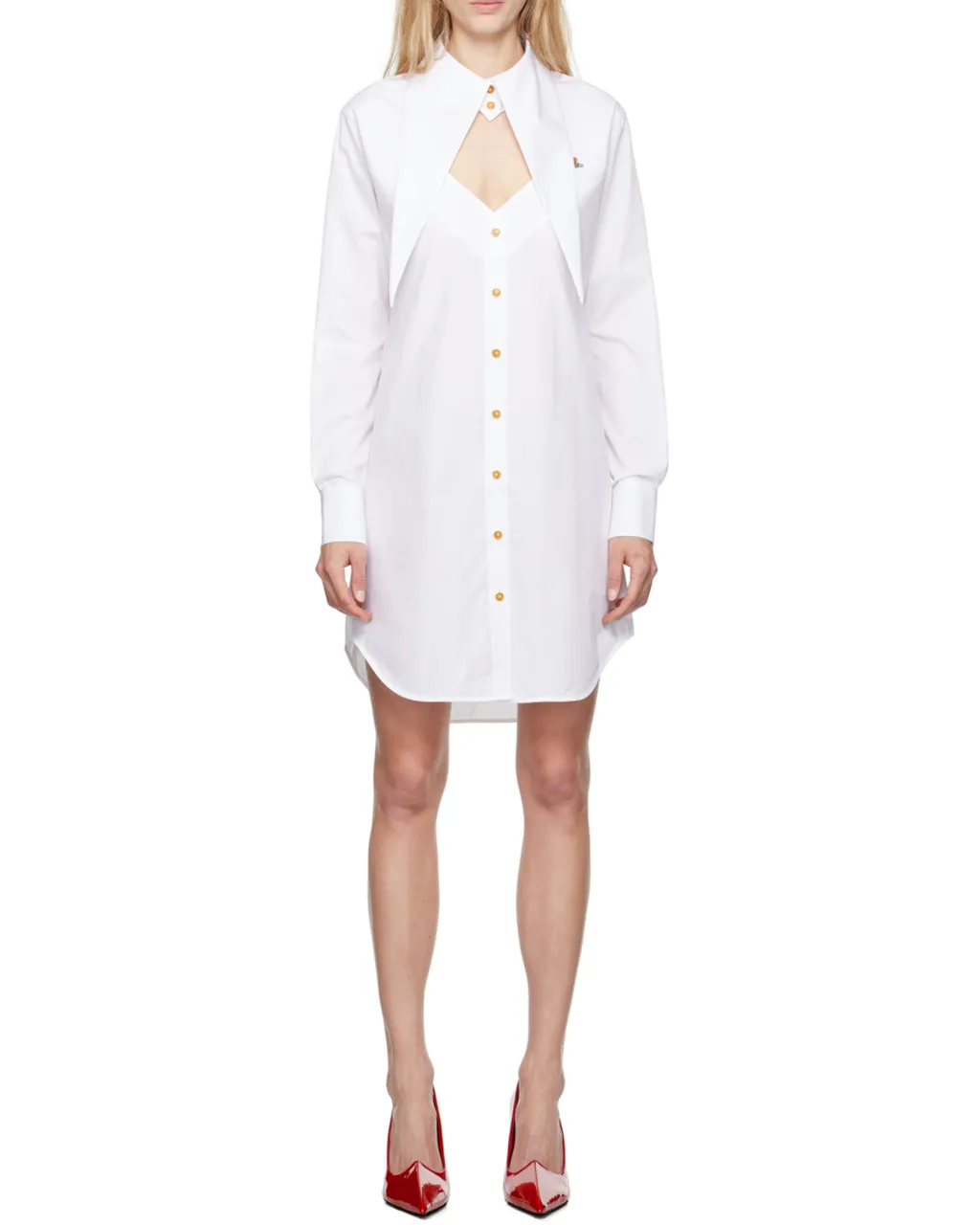 Cut-Out Detail Shirt Dress