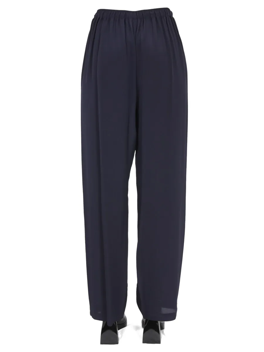 Elastic Waist Wide-Leg Trousers