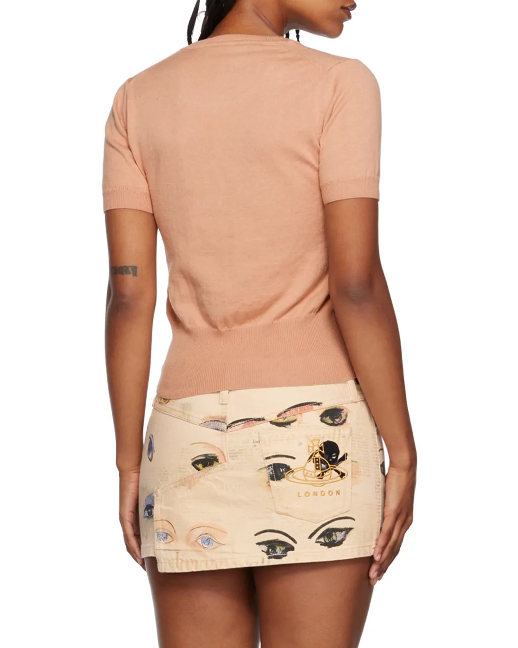 Orb-Embroidered Knitted Top