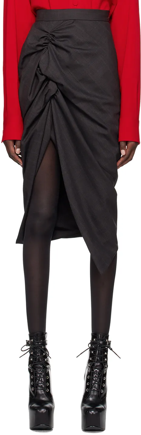 Side Panther Gathered Skirt